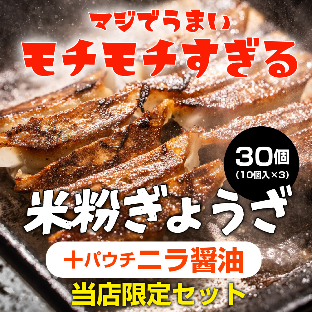 LogStyle もちもち米粉餃子30個+ニラ醤油セット - グルテンフリー・ニンニク不使用・当店限定セット