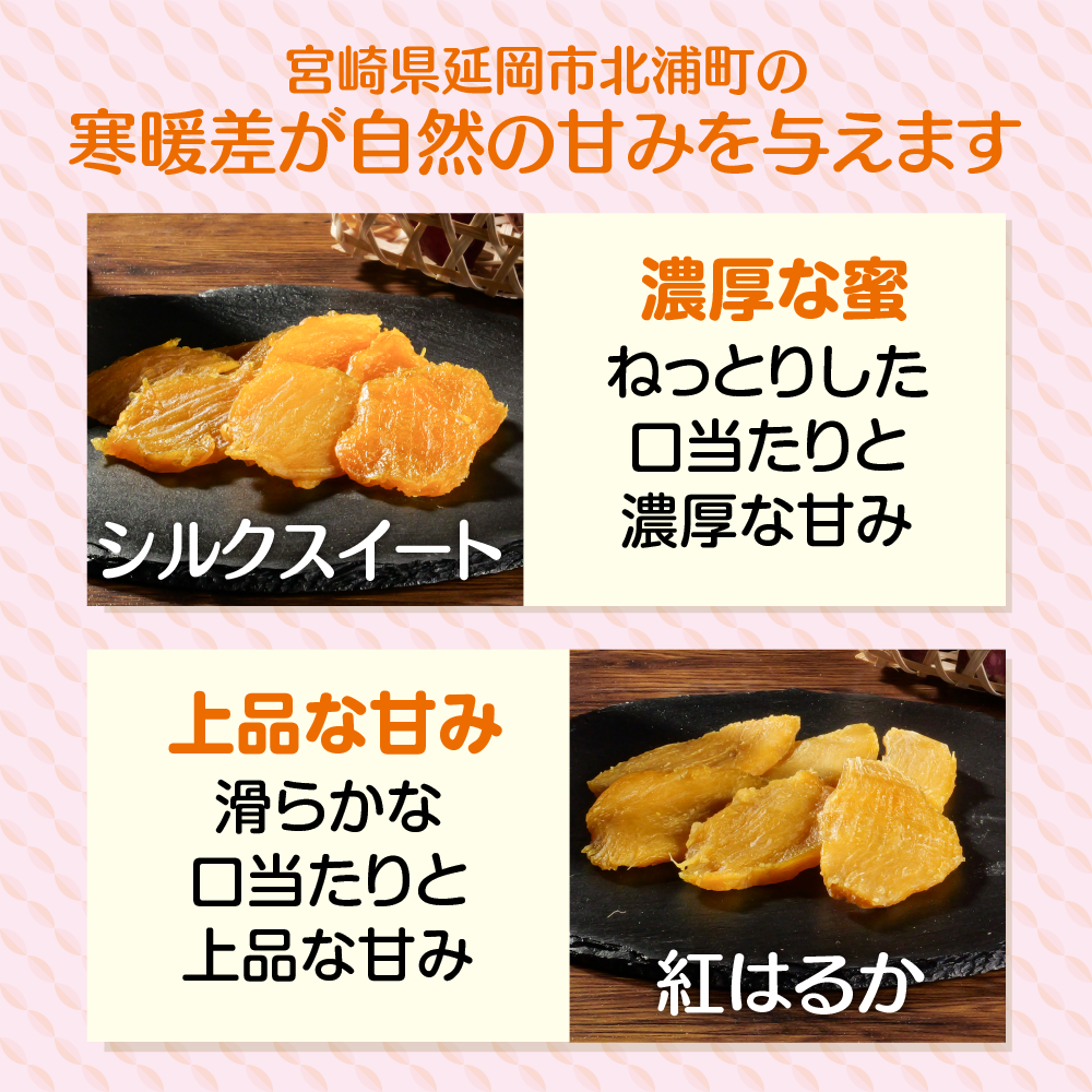 喜郷ファーム 干し芋2種食べ比べセット 紅はるか2袋・シルクスイート2袋 - 自然な甘み・ビタミン・食物繊維が豊富